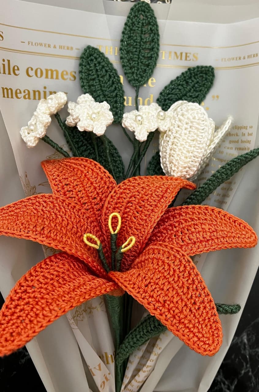 Orange lily arrangement
